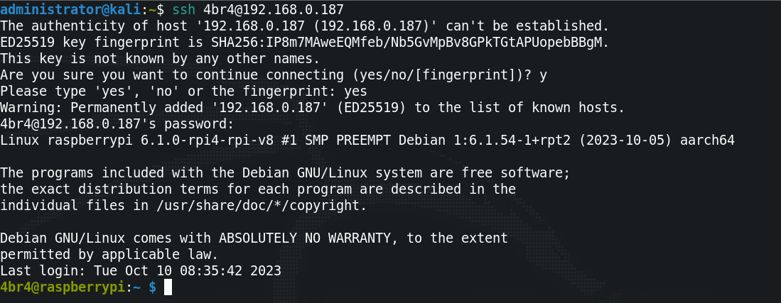 CLI SSH connection